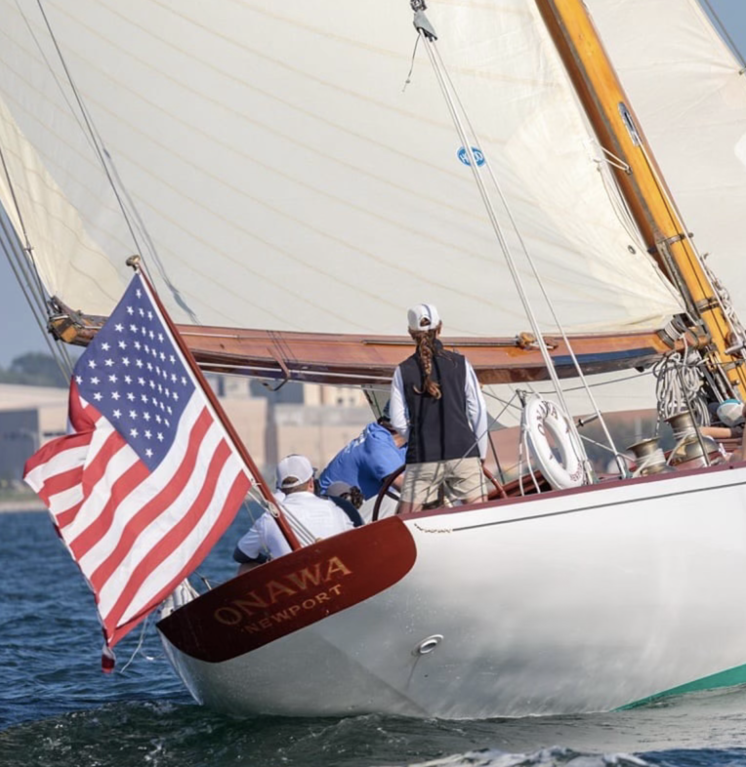 Kelsey at the helm of Onawa